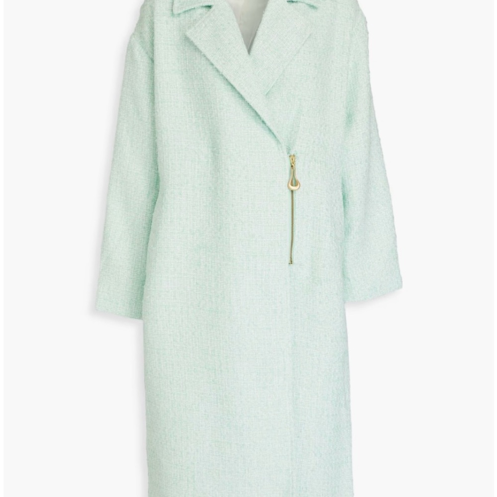 aje aurore metallic bouclé-tweed coat